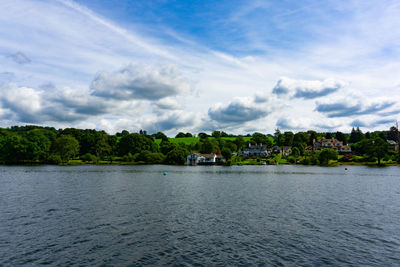 Landscape of lake windermere at lake district national park in united kingdom