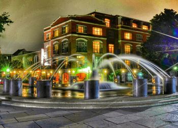 Illuminated street light at night