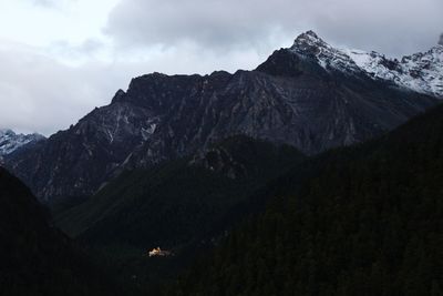 Scenic view of mountain range against sky