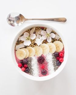 High angle view of food in bowl