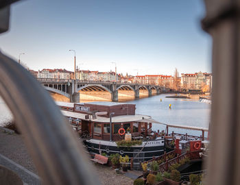 Bridge over river in city