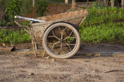 Horse cart on ground
