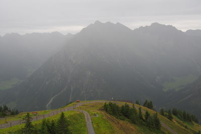 Landscape with mountains in background