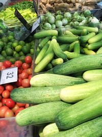 Vegetables for sale at market stall