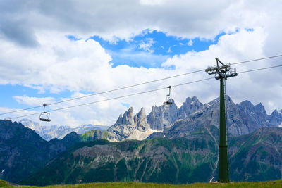 Scenic view of mountains against cloudy sky