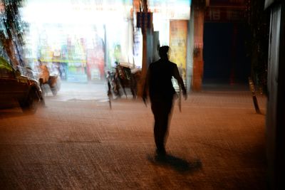 Woman walking in city