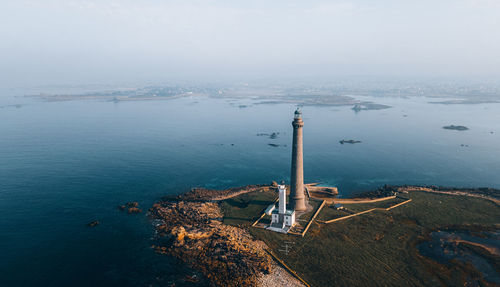 High angle view of sea against sky