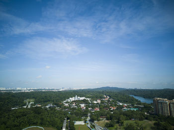 High angle view of townscape against sky