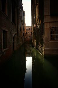 Reflection of buildings on water
