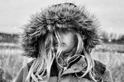 Portrait of young woman standing outdoors