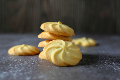 Close-up of cookies on table