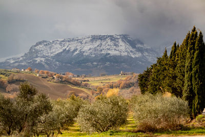 Mountain view of the city of abruzzo, italy