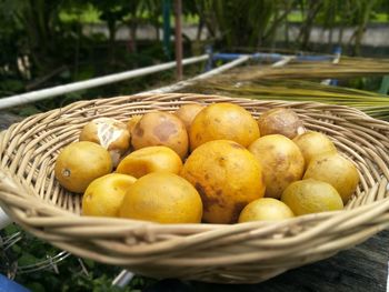 Close-up of fruits in basket