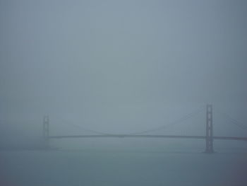 View of bridge in foggy weather