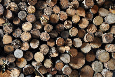 Full frame shot of logs