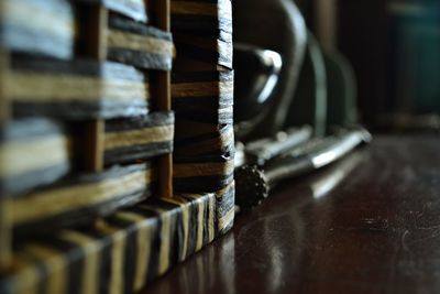 Close-up of piano keys