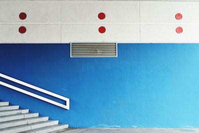 Close-up of blue red wall