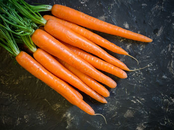 High angle view of vegetables on cutting board