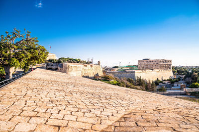 View of historical building against blue sky