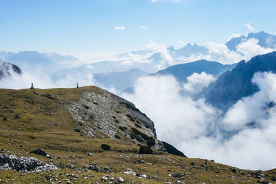 Low angle view of mountain against sky