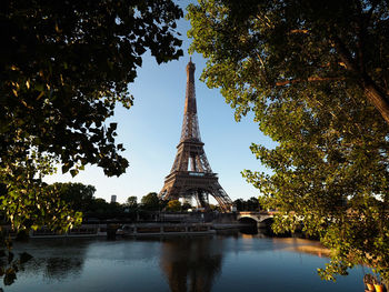 Reflection of tower in water