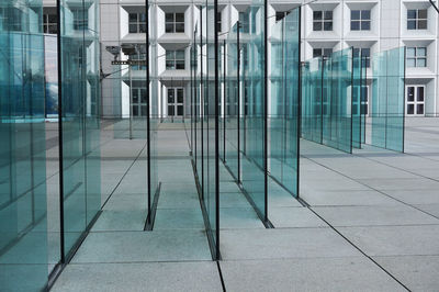 Reflection of building on swimming pool