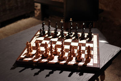 Close-up of chess board