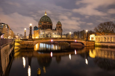 Illuminated city at night