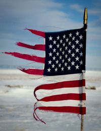 Close-up of american flag