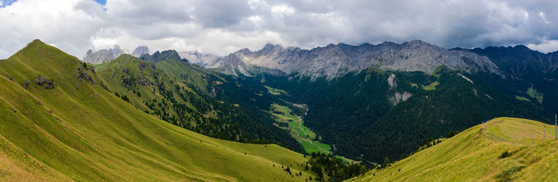 Scenic view of landscape against cloudy sky