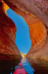 Scenic view of rock formations in cave