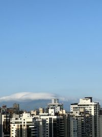 Cityscape against clear sky