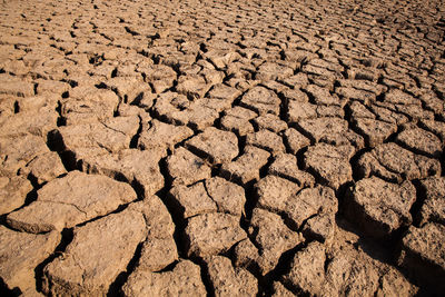 Full frame shot of cracked land