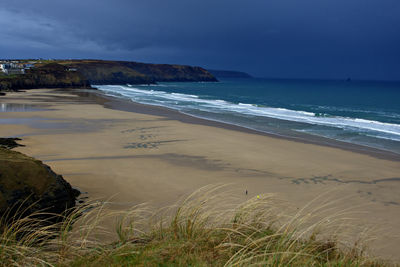 Scenic view of beach against sky