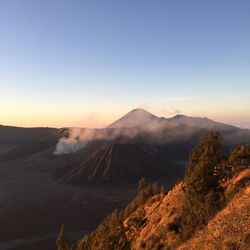 Scenic view of mount bromo against clear sky