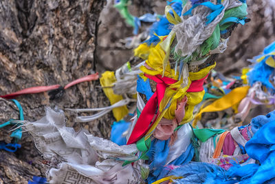 Close-up of multi colored garbage