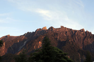Rock formations on mountain