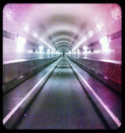 Underground walkway at night