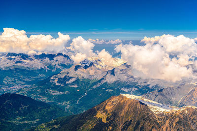Panoramic view of majestic mountains against sky