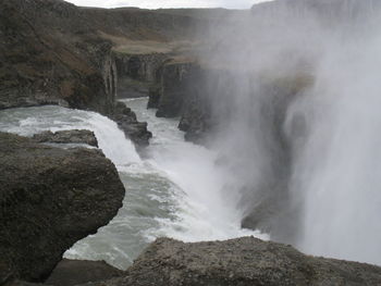 Scenic view of waterfall