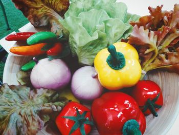 Close-up of multi colored bell peppers