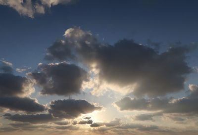 Low angle view of sky during sunset