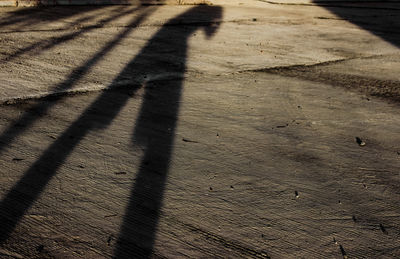 Shadow of people on footpath