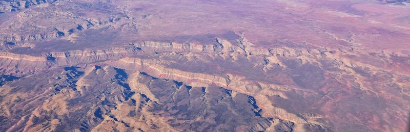 Aerial view of arid landscape