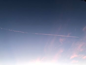 Low angle view of vapor trail in sky