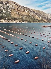 High angle view of sea against sky