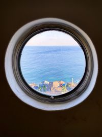 Sea seen through window