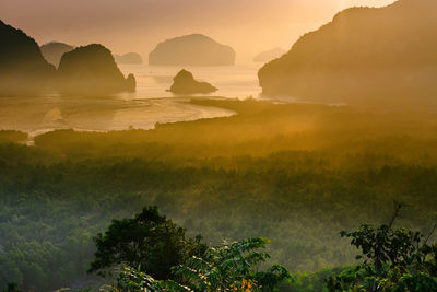 Scenic view of sea  in phang nga, thailand