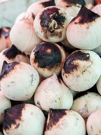 High angle view of pumpkins for sale at market