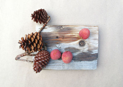 Directly above view of fruits on table